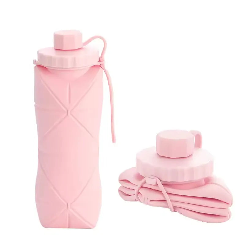 Silicone Folding Portable Reusable Bottle - 600ml Cosmia.pk