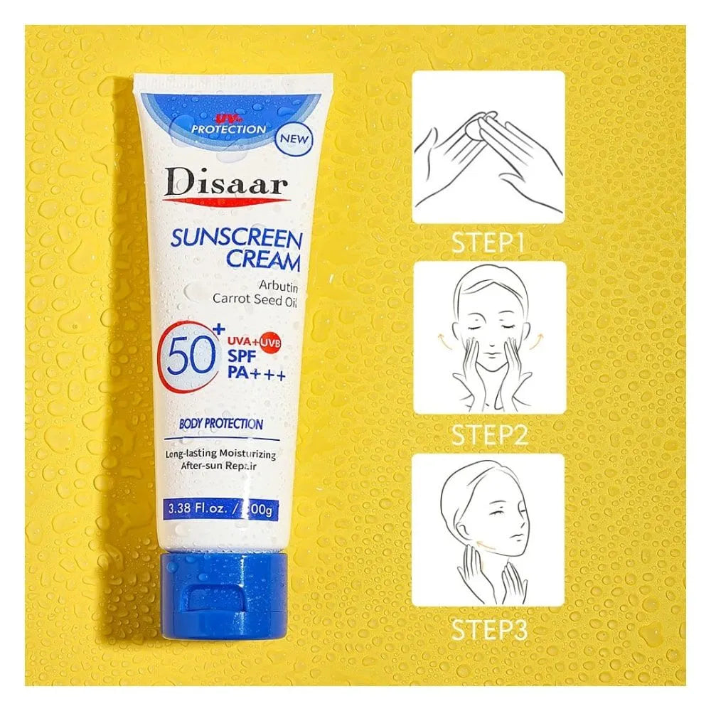 Disaar Arbutin Carrot Seed Oil Sunscreen Cream SPF50 - 100g Disaar
