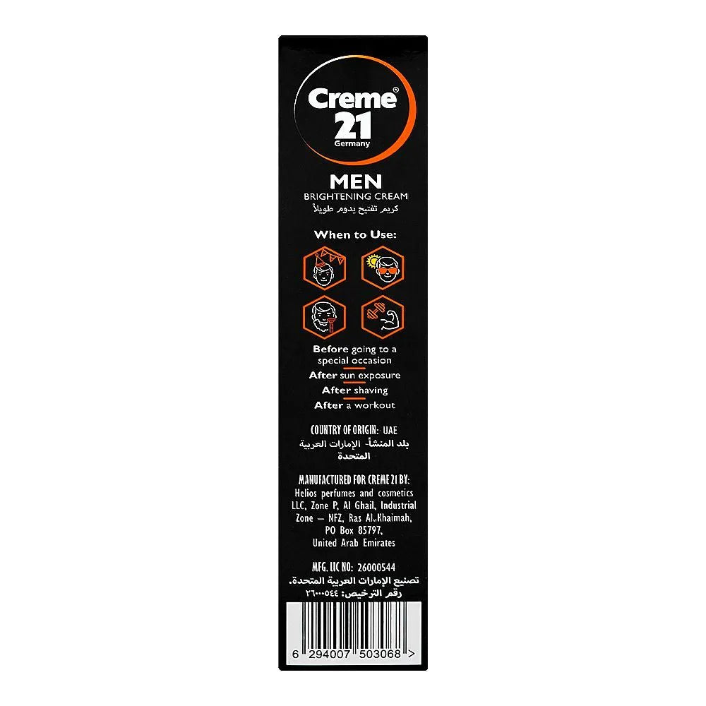 Creme 21 Men Brightening Cream with Vetiver - Niacinamide & Sun Creme 21