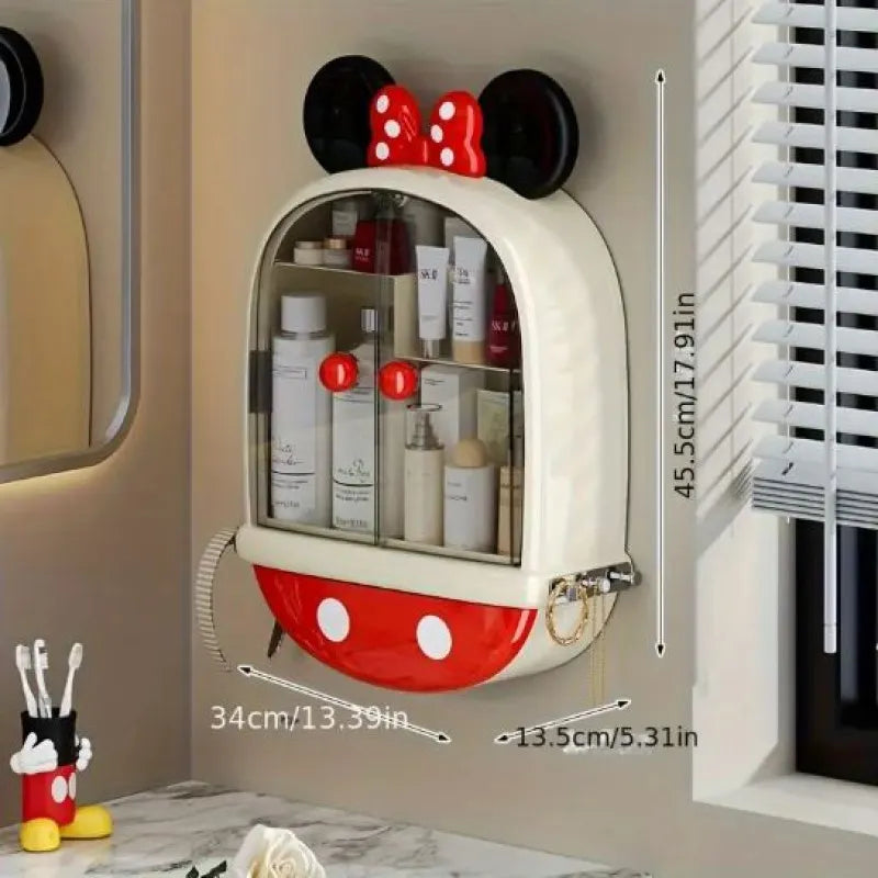 Mickey & Minnie Mouse No-Drill Wall-Mounted Cosmetic Organizer Cosmia.pk