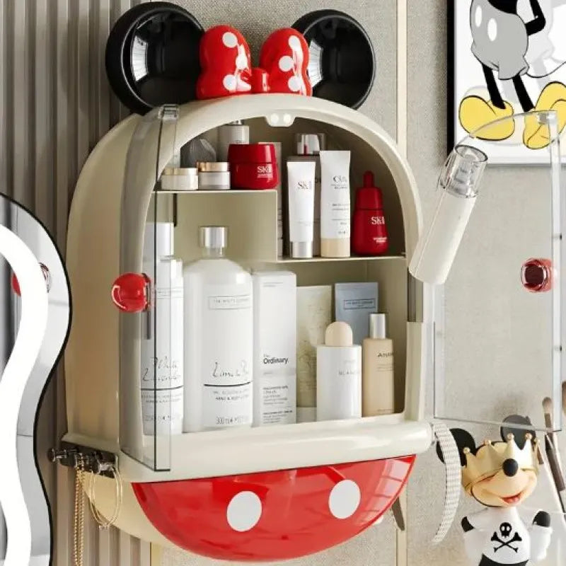 Mickey & Minnie Mouse No-Drill Wall-Mounted Cosmetic Organizer Cosmia.pk
