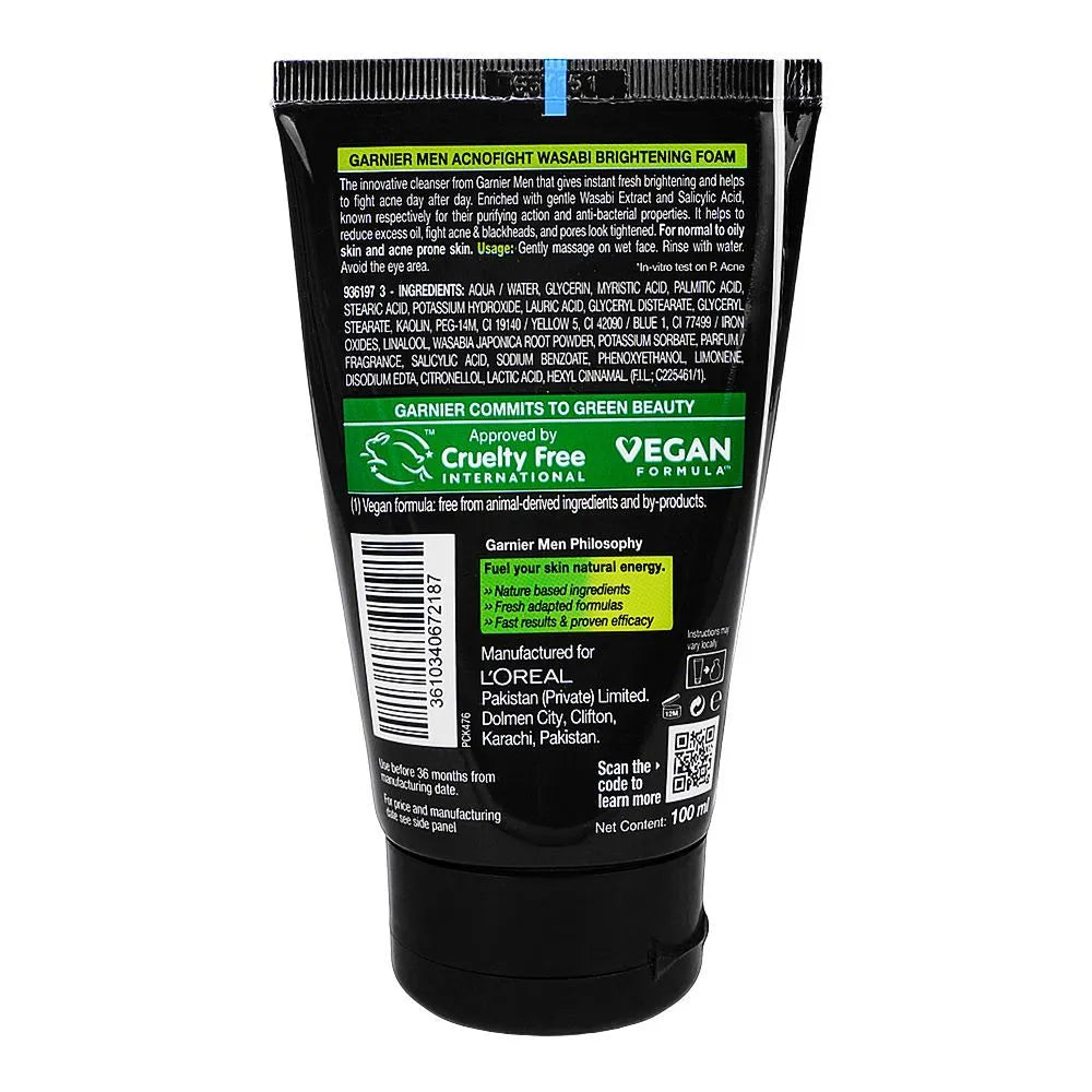 Garnier Men Acno-Fight Wasabi Facewash - 100ml Garnier