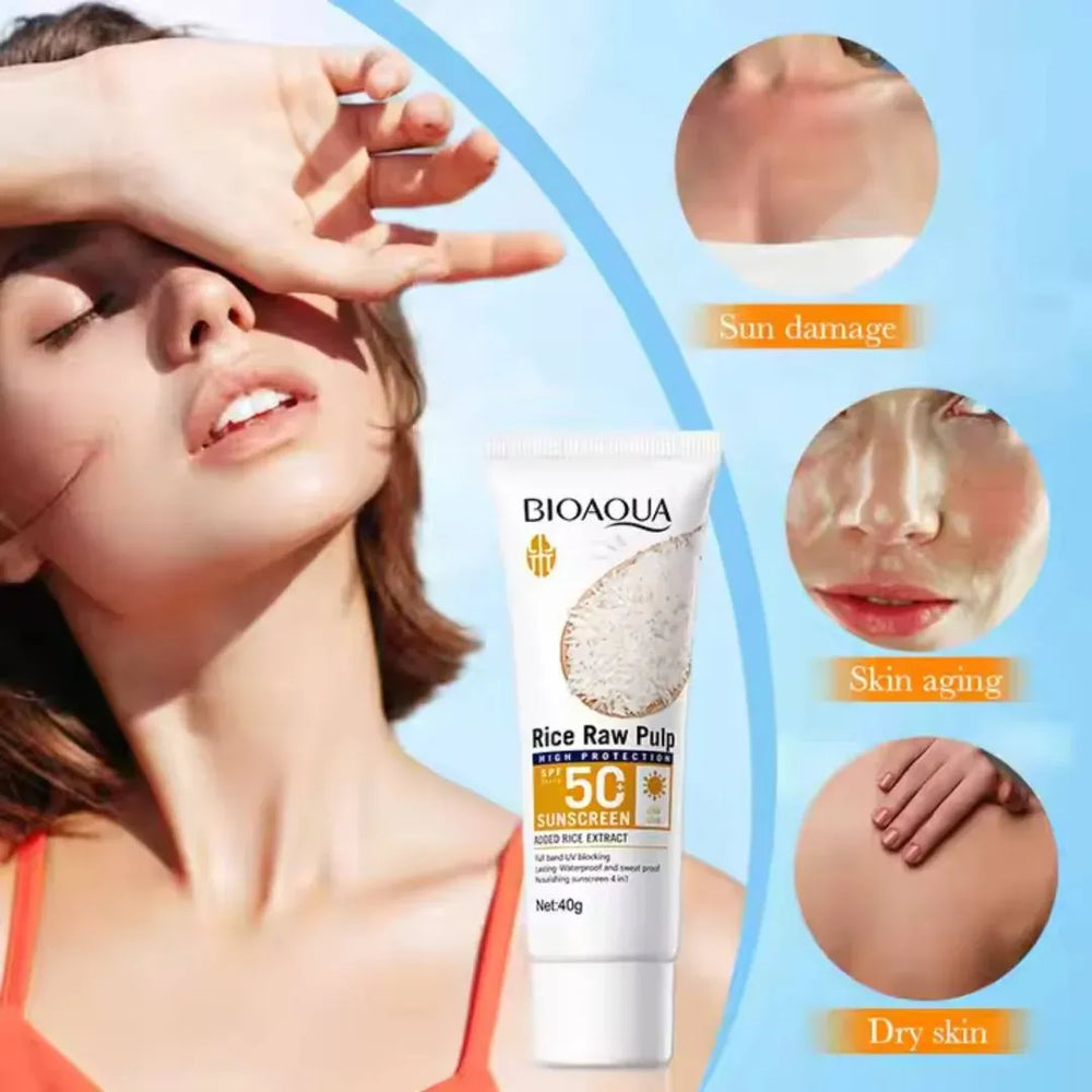Bioaqua Rice Raw Pulp SPF 50 Sunscreen – 40g Bioaqua