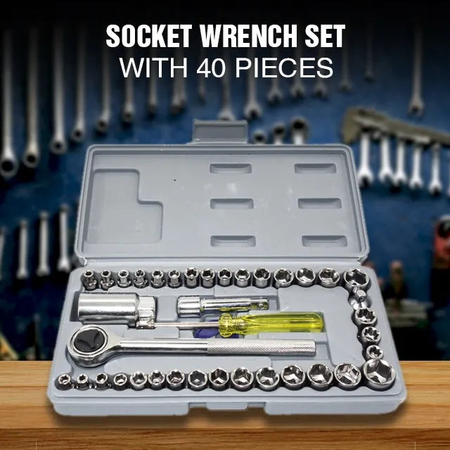 40pcs Socket Wrench Tool Kit & Screwdriver And Socket Set Cosmia.pk