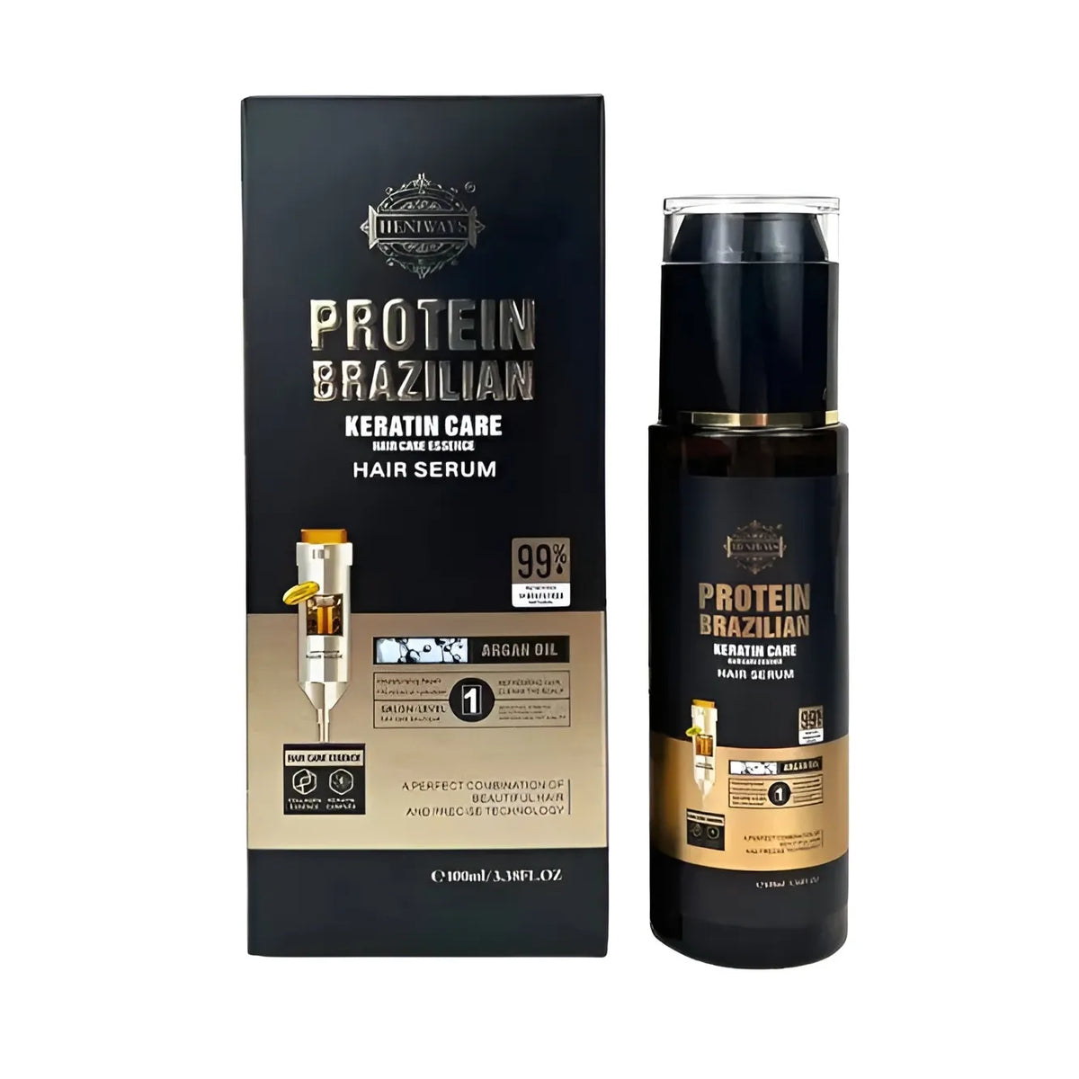 Heniways Keratin Protein Brazilian Hair-Loss Refreshing Anti-Dandruff Hair Serum - 100ml Heniways