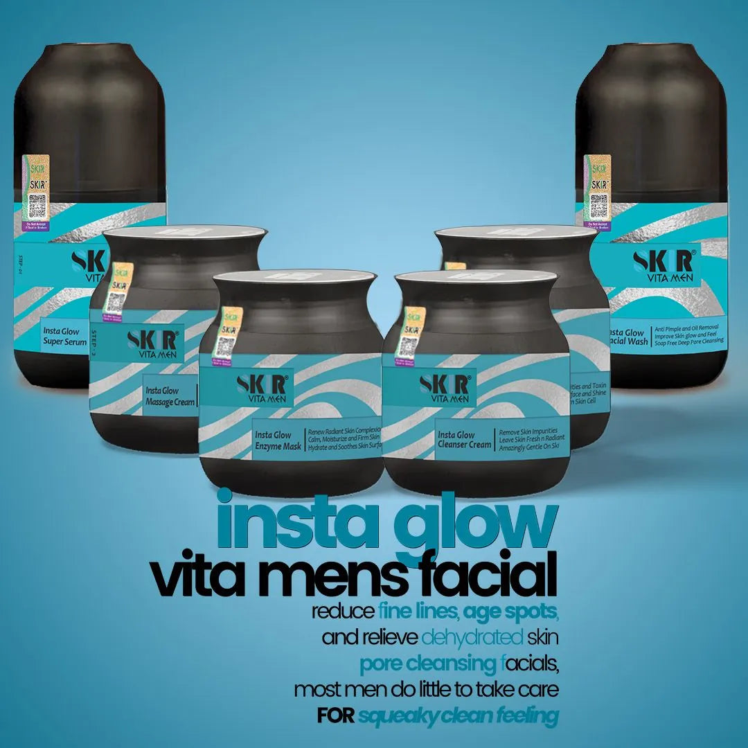 Skir Reborn Insta Glow Vita-Men's Facial Set - 200gm Each Skir