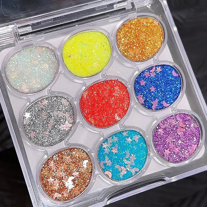 Miss Lara Cream Glitter Eyeshadow Palette - 9 Color Miss Lara
