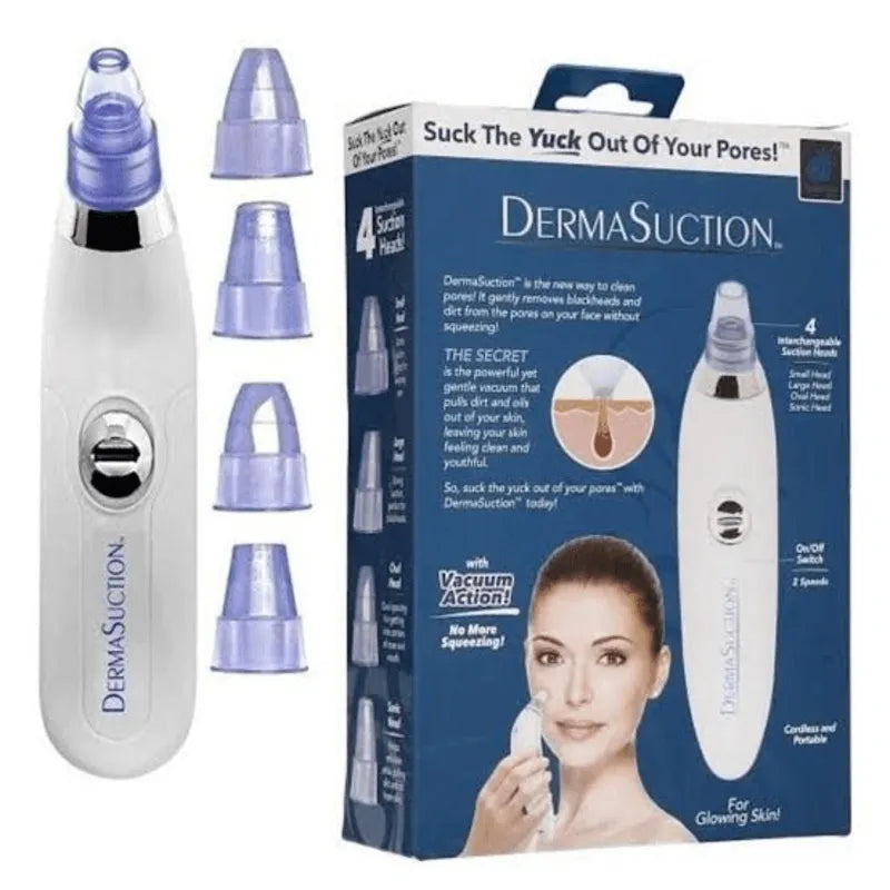 DermaSuction Cell Operated Blackhead Remover with 4 Suction Heads Cosmia.pk