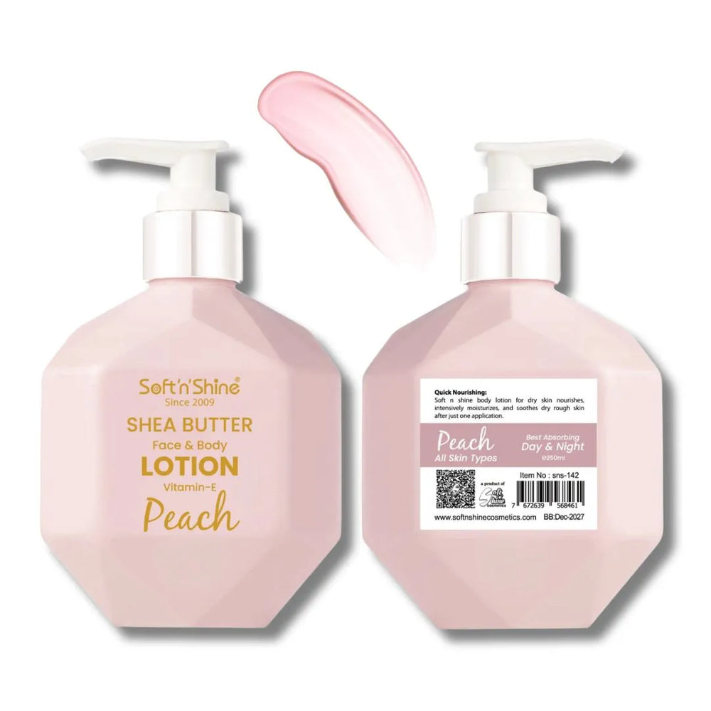 Soft’n’Shine Shea Butter Face & Body Lotion – Vitamin E (Peach) Soft’n’Shine