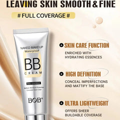 BOB Naked Makeup Water Proof Full Coverage BB Cream - 40g BOB