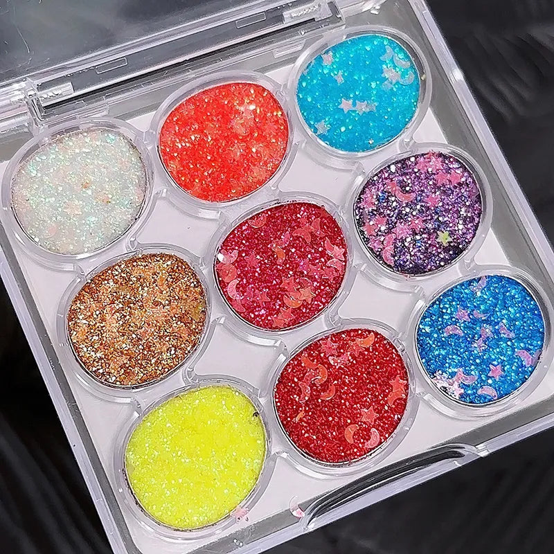 Miss Lara Cream Glitter Eyeshadow Palette - 9 Color Miss Lara