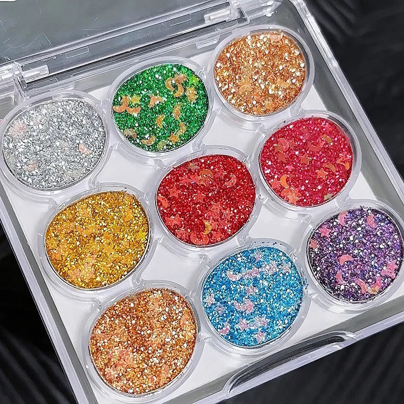 Miss Lara Cream Glitter Eyeshadow Palette - 9 Color Miss Lara