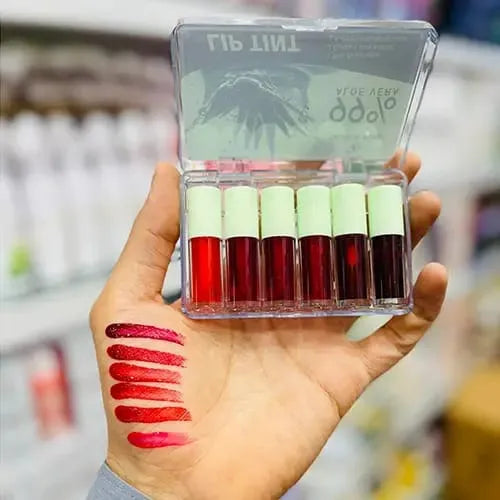 Qoiden Rose 99% Aloe Vera Lip Tint Mini Pack - 6Pcs Qoiden Rose