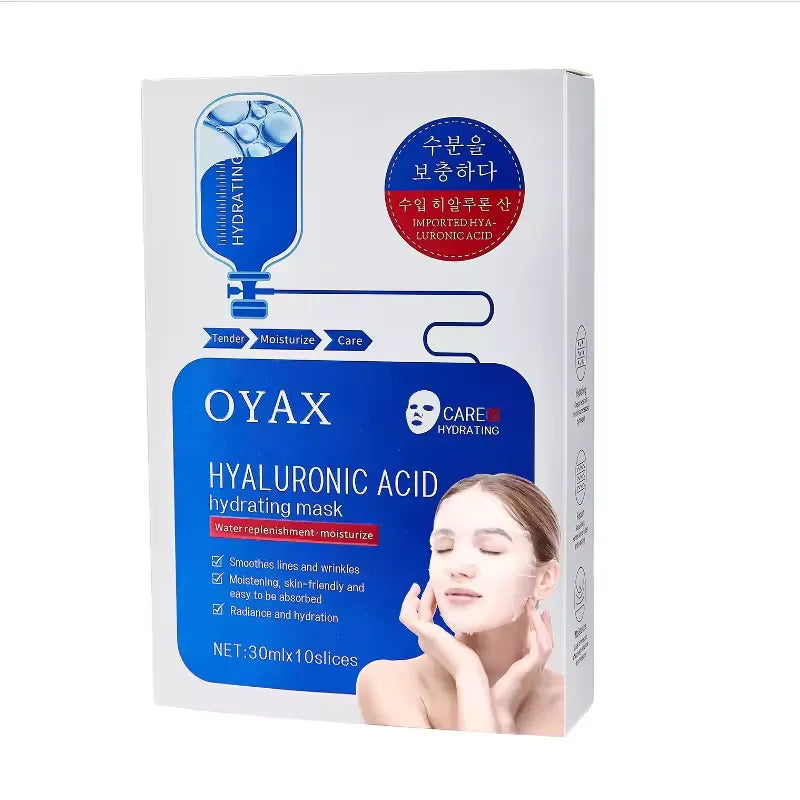 Oyax 24k Hyaluronic Acid Hydrating Face Mask - 10 PCS Oyax