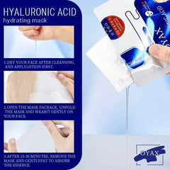 Oyax 24k Hyaluronic Acid Hydrating Face Mask - 10 PCS Oyax