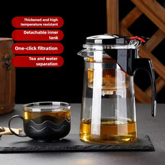 Effortless Tea Infuser Glass Teapot with One-Click Separation Elegant Cosmia.pk