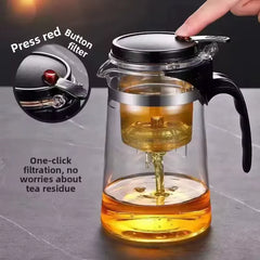Effortless Tea Infuser Glass Teapot with One-Click Separation Elegant Cosmia.pk