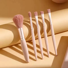 5 Pcs Mini Makeup Brush Set with Mirror & Protective Case Cosmia.pk