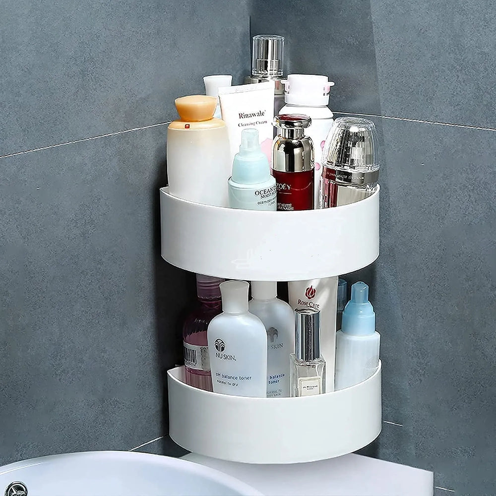 Adhesive Bathroom kitchen Punch Corner Rack Cosmia.pk