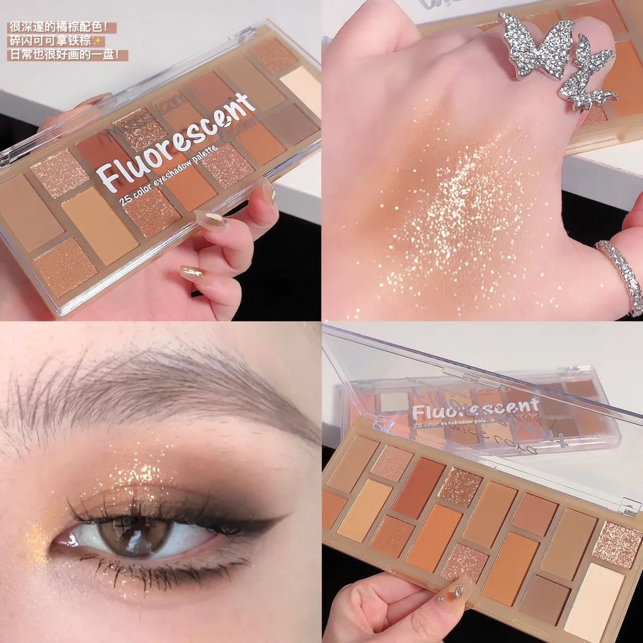 Miss Lara Fluorescent Eyeshadow Palette - 16 Colors Miss Lara