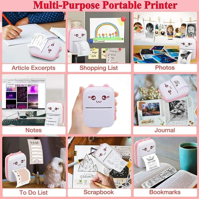MINI PRINTER Adhesive Small Portable Bluetooth Printer Cosmia.pk