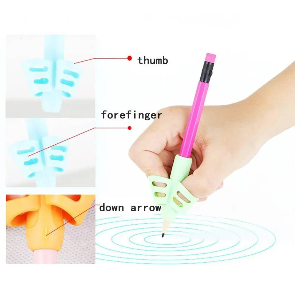 Children Pencil Holder Tools Silicone Two Finger Ergonomic Posture Cosmia.pk