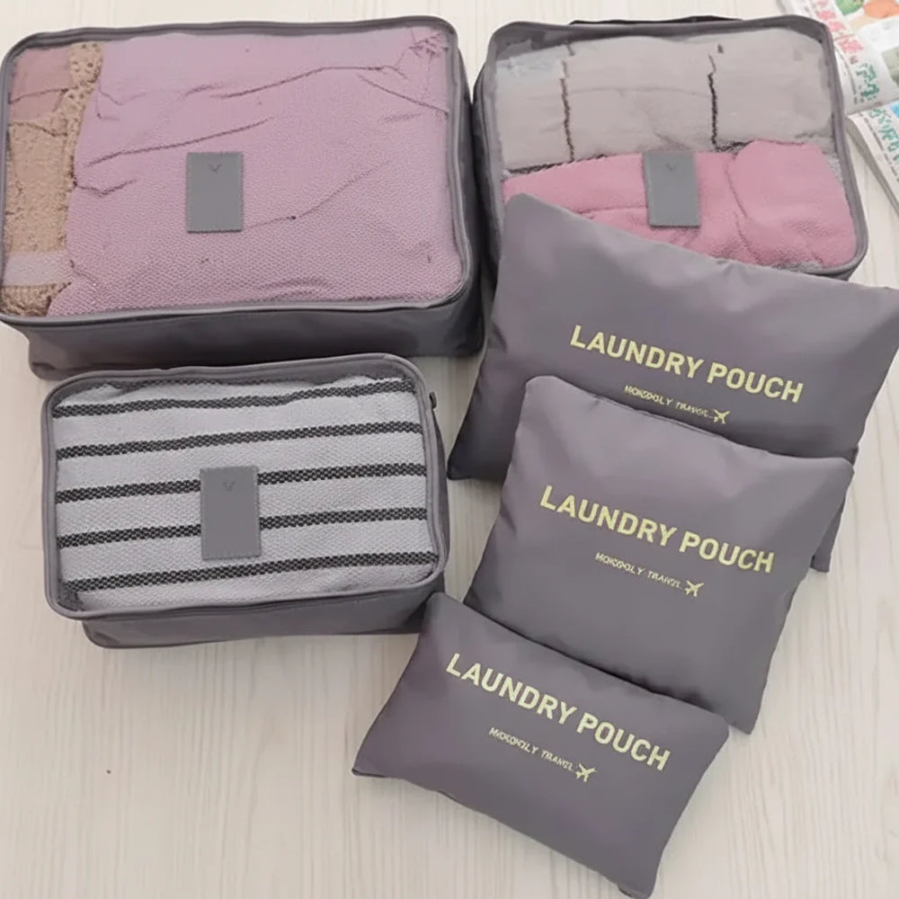 6pcs/Set Travel Storage Bag Portable Luggage Clothes Tidy Pouch Zip Toiletry Organizer Cosmia