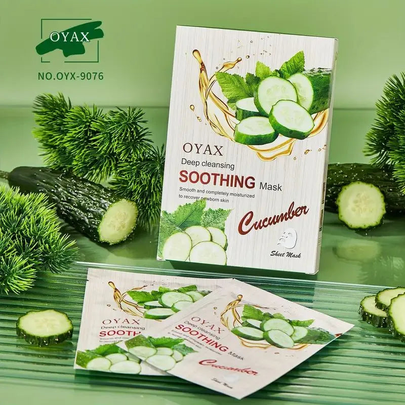 OYAX Deep Cleansing Soothing Cucumber Sheet Mask - 10 PCS Oyax