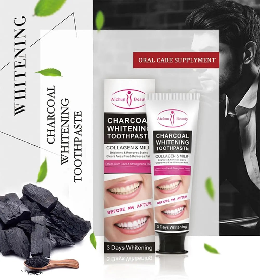 Aichun Beauty 3 Day Teeth Whitening Charcoal Toothpaste - 100ml Aichun Beauty