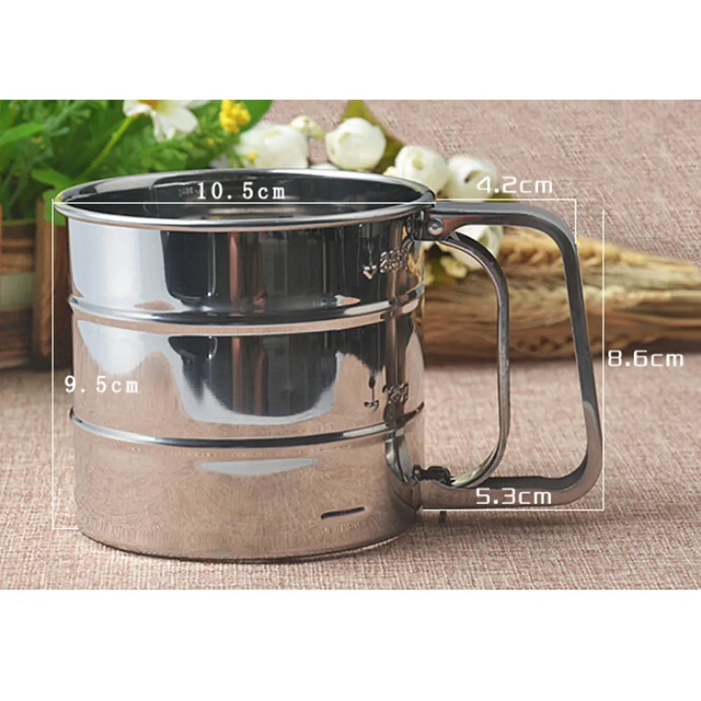 Stainless Steel Flour Strainer for Easy, Mess-Free Sifting of 3 Cups Cosmia.pk