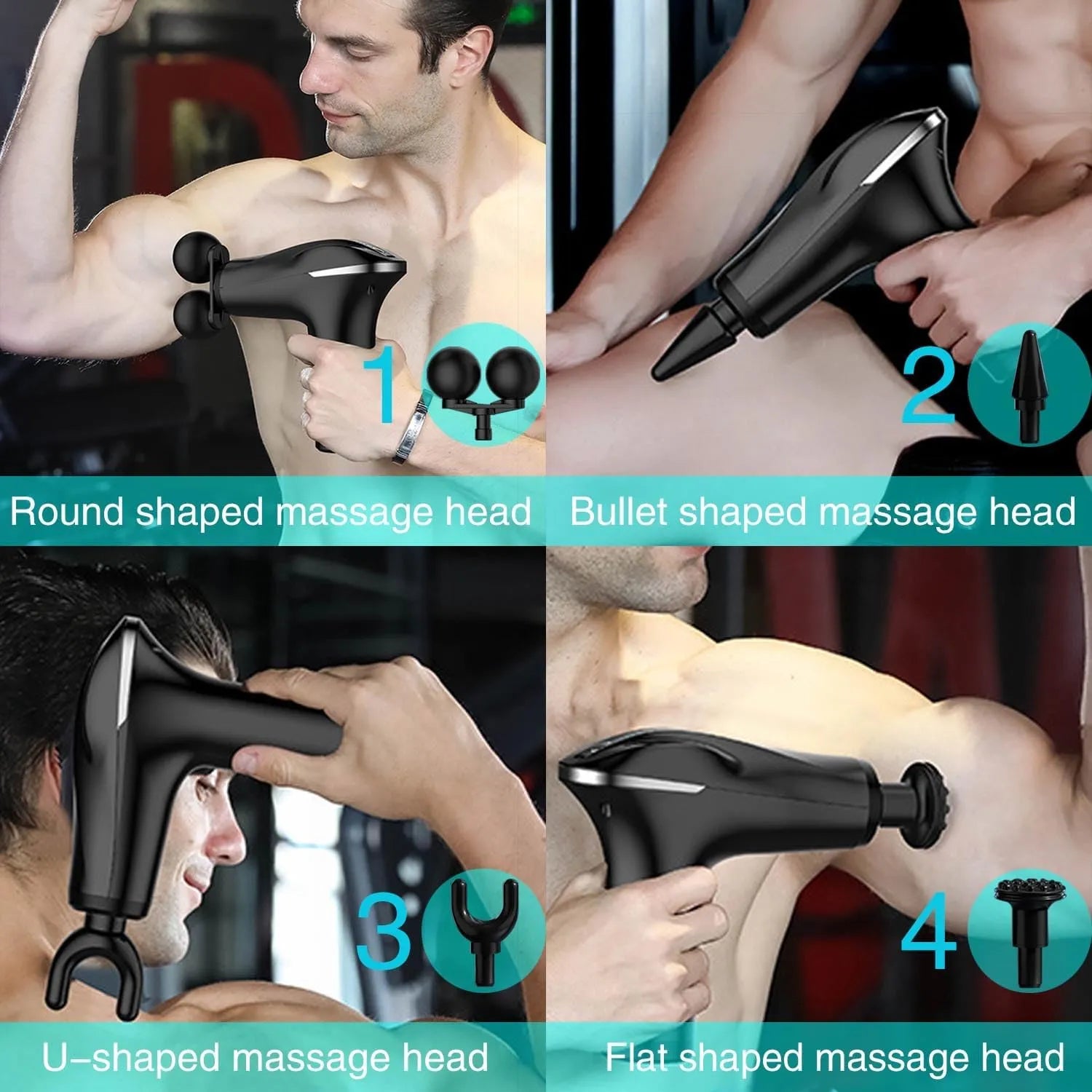 Massage Gun Electric 5 in 1 Double-Headed Electric Massager Gun Full Cosmia.pk