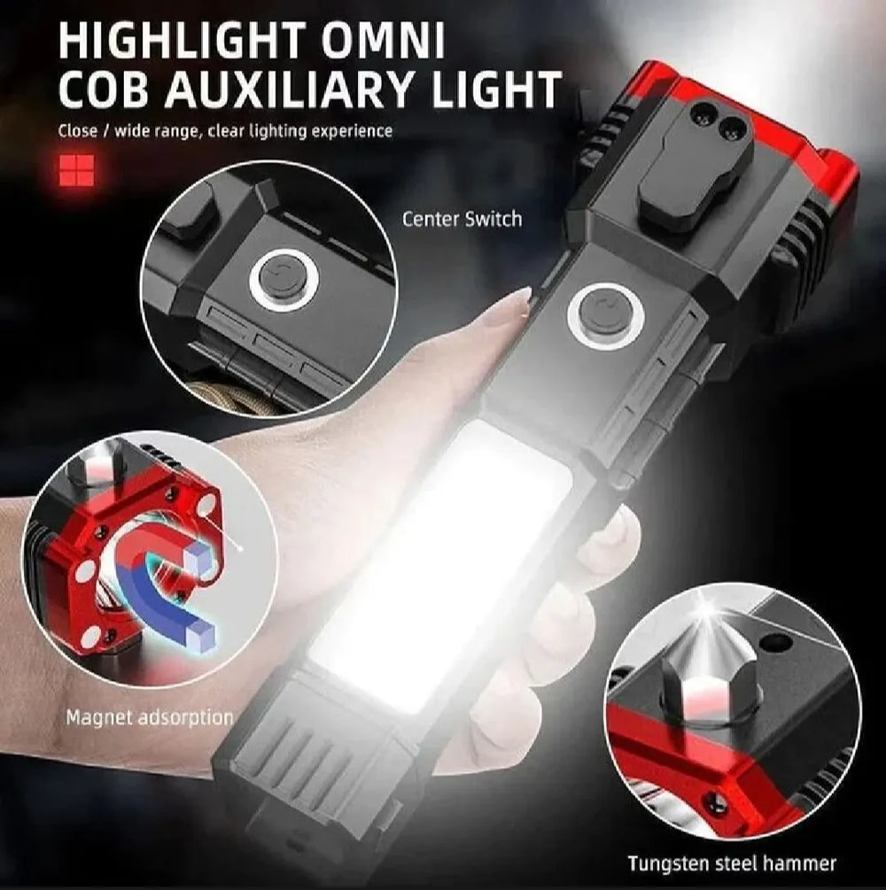 Multifunction 8in1 Portable Led Rechargeable Torch Flashlight Cosmia.pk