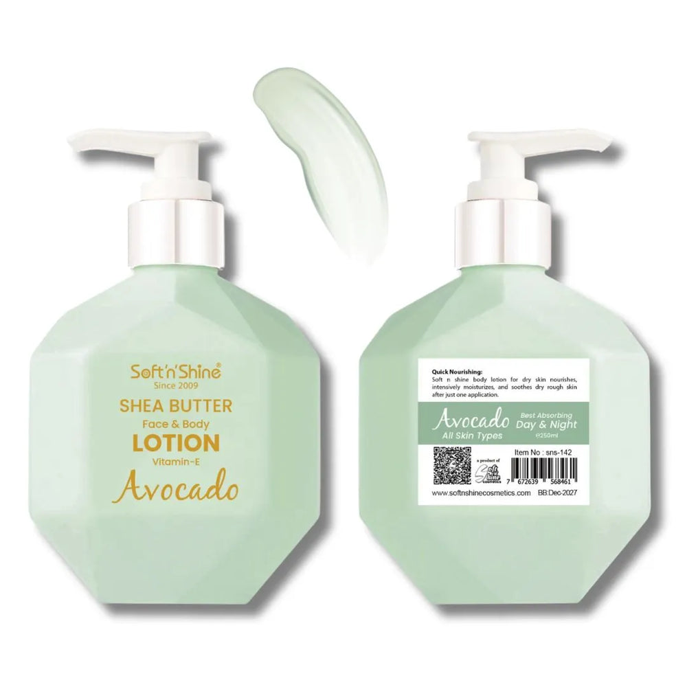 Soft’n’Shine Shea Butter Face & Body Lotion – Vitamin E ( Avocado ) Soft’n’Shine