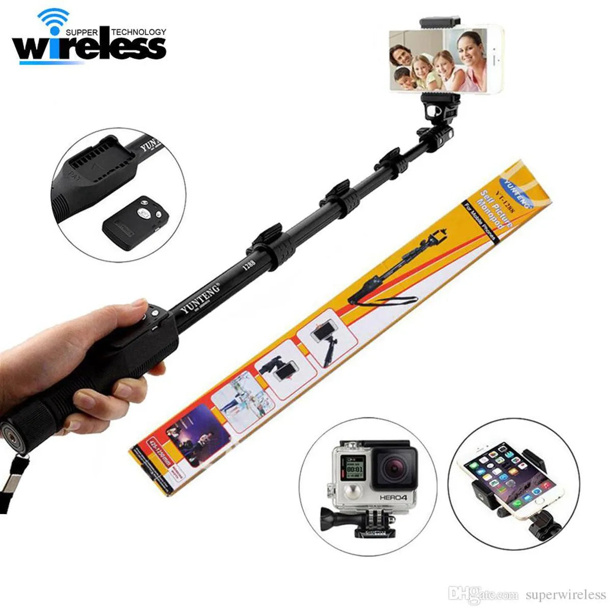 YUNTENG Yt-1288 Selfie Stick & Tripod For Phone YUNTENG