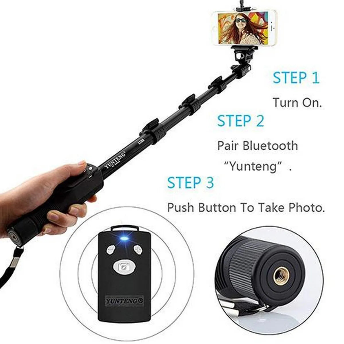 YUNTENG Yt-1288 Selfie Stick & Tripod For Phone YUNTENG