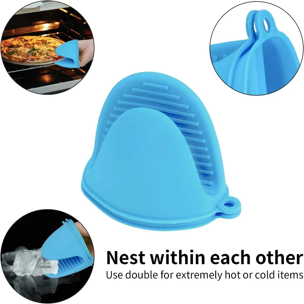 Silicone Pot Holder Pair Durable Pinch Mitts in Vibrant Color Cosmia.pk