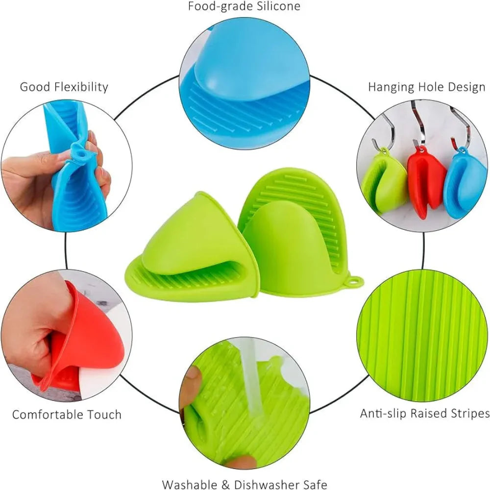 Silicone Pot Holder Pair Durable Pinch Mitts in Vibrant Color Cosmia.pk