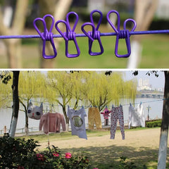 Multi Functional Portable Drying Rope with 12 Clips and 2 Hooks Cosmia.pk