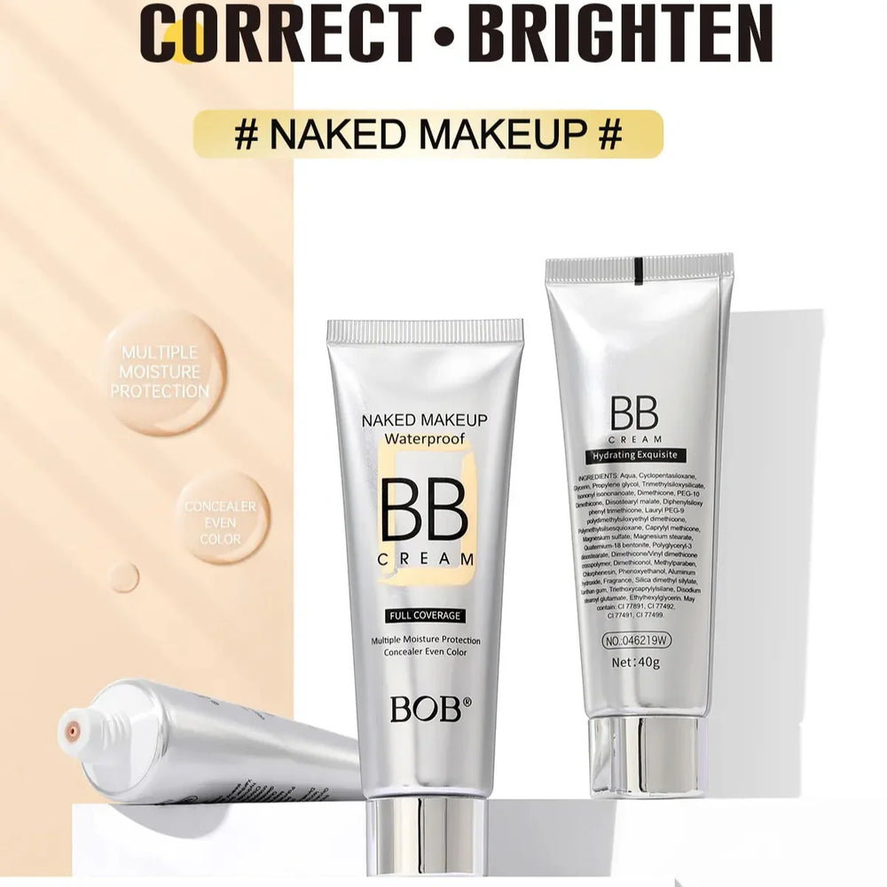 BOB Naked Makeup Water Proof Full Coverage BB Cream - 40g BOB
