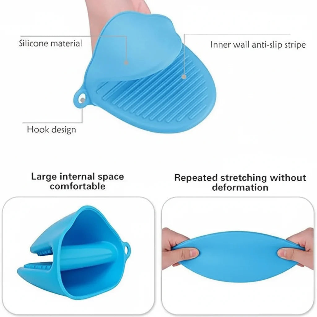 Silicone Pot Holder Pair Durable Pinch Mitts in Vibrant Color Cosmia.pk
