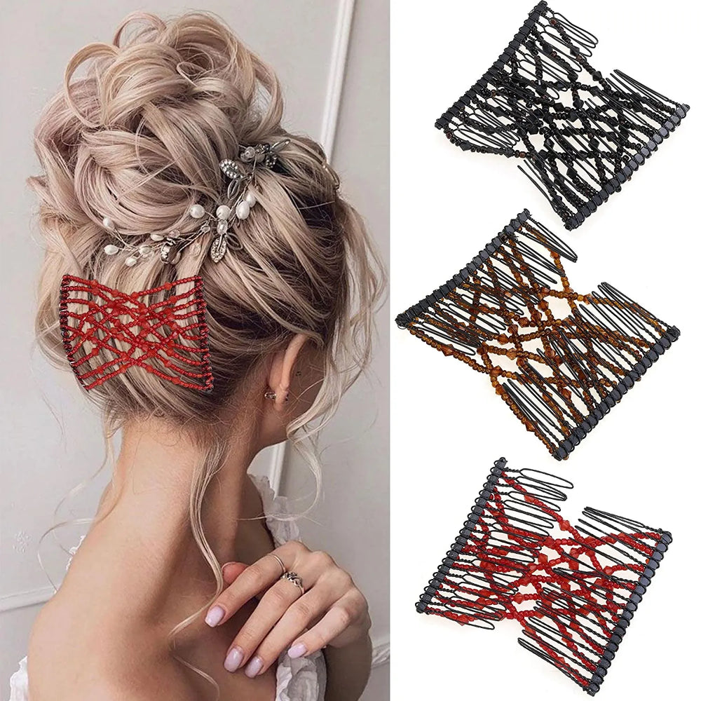 Ez Beads Hair Combs Magic Elastic Hair Double Clips For Women - Each Cosmia.pk