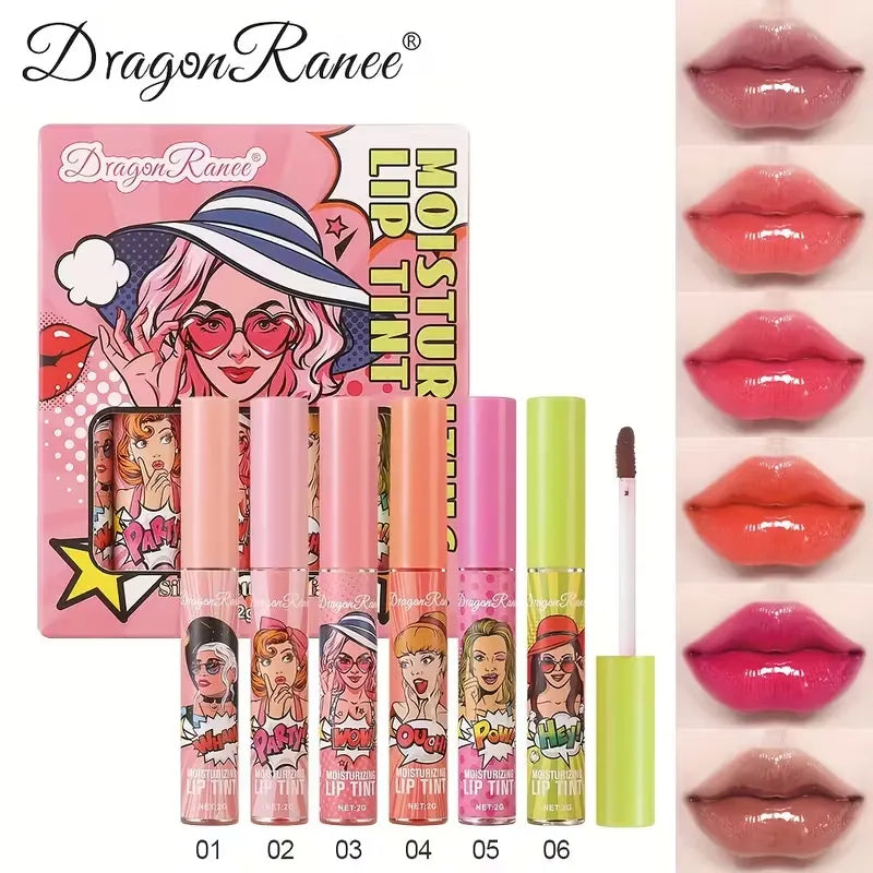 Dragon Ranee Silky Matte Surface Moisturizing Lip Tint Set - 6Pcs Dragon Ranee