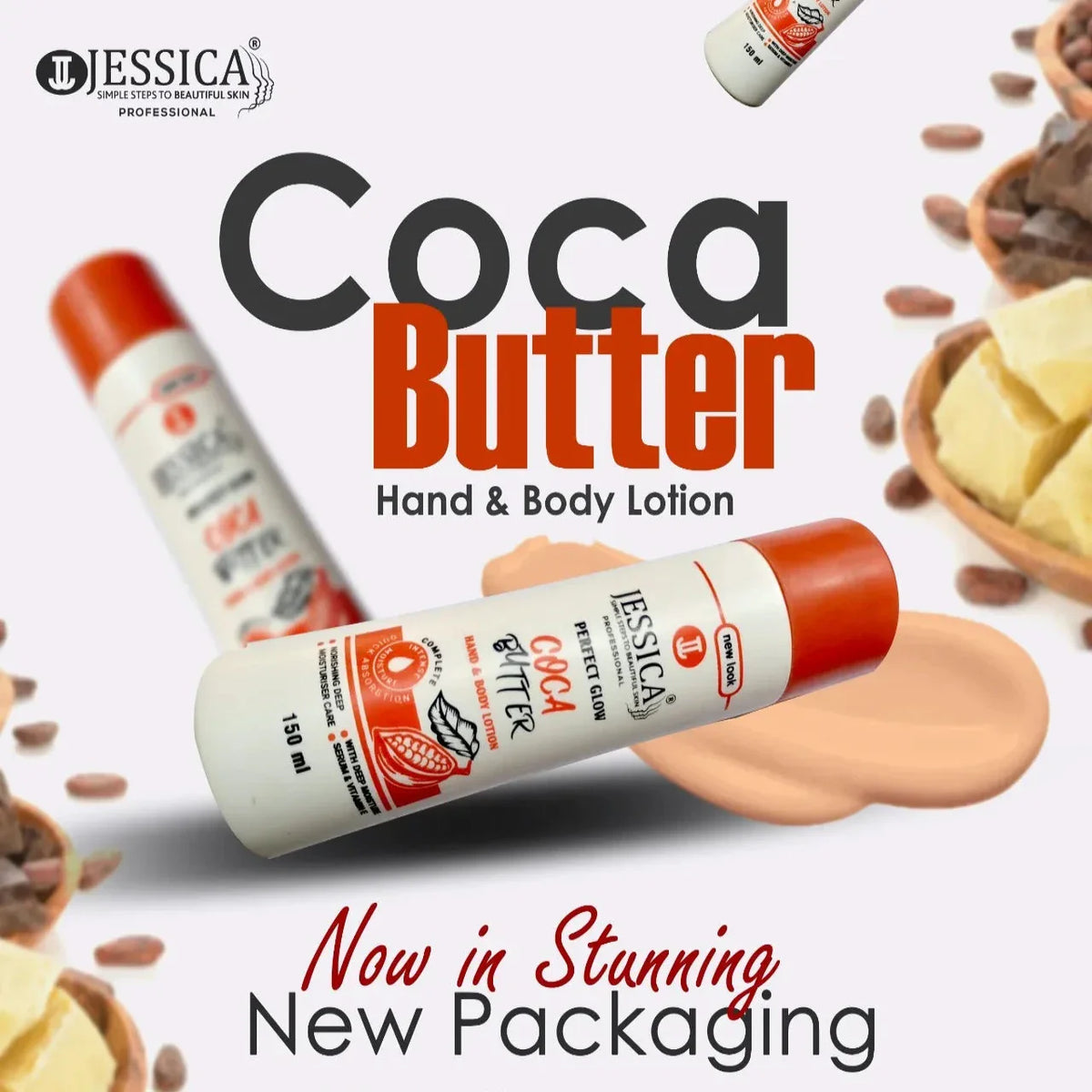 Jessica Luxury Cocoa Butter Moisturizing Body Lotion Beauty Lotion - 150ml Jessica