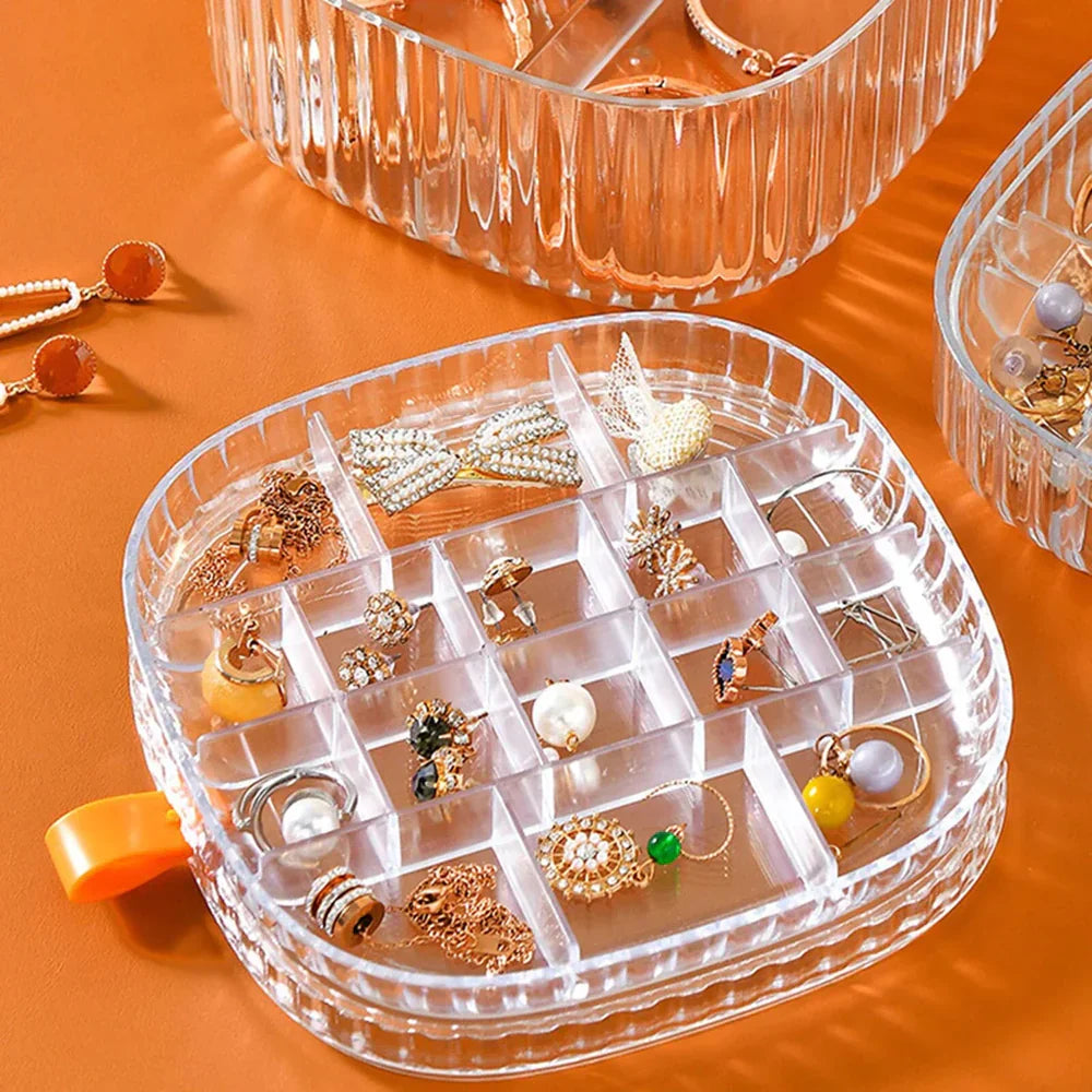 Elegant Transparent Crystal Portable Jewellery Box Cosmia