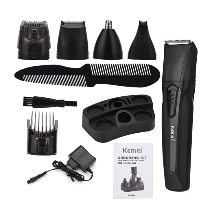 Kemei KM-640 Multifunction Hair Clipper 8 In 1 Grooming Kit Kemei