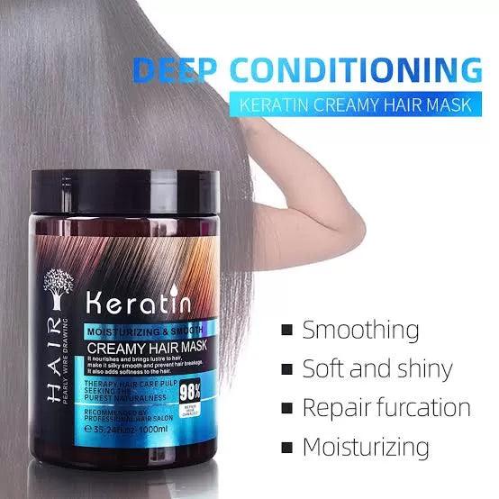 Keratin Moisturizing & Smooth Creamy Hair Mask 1000ml Cosmia