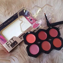 Kiss Beauty Lip Palette With Brush (6 Colors) Kiss Beauty