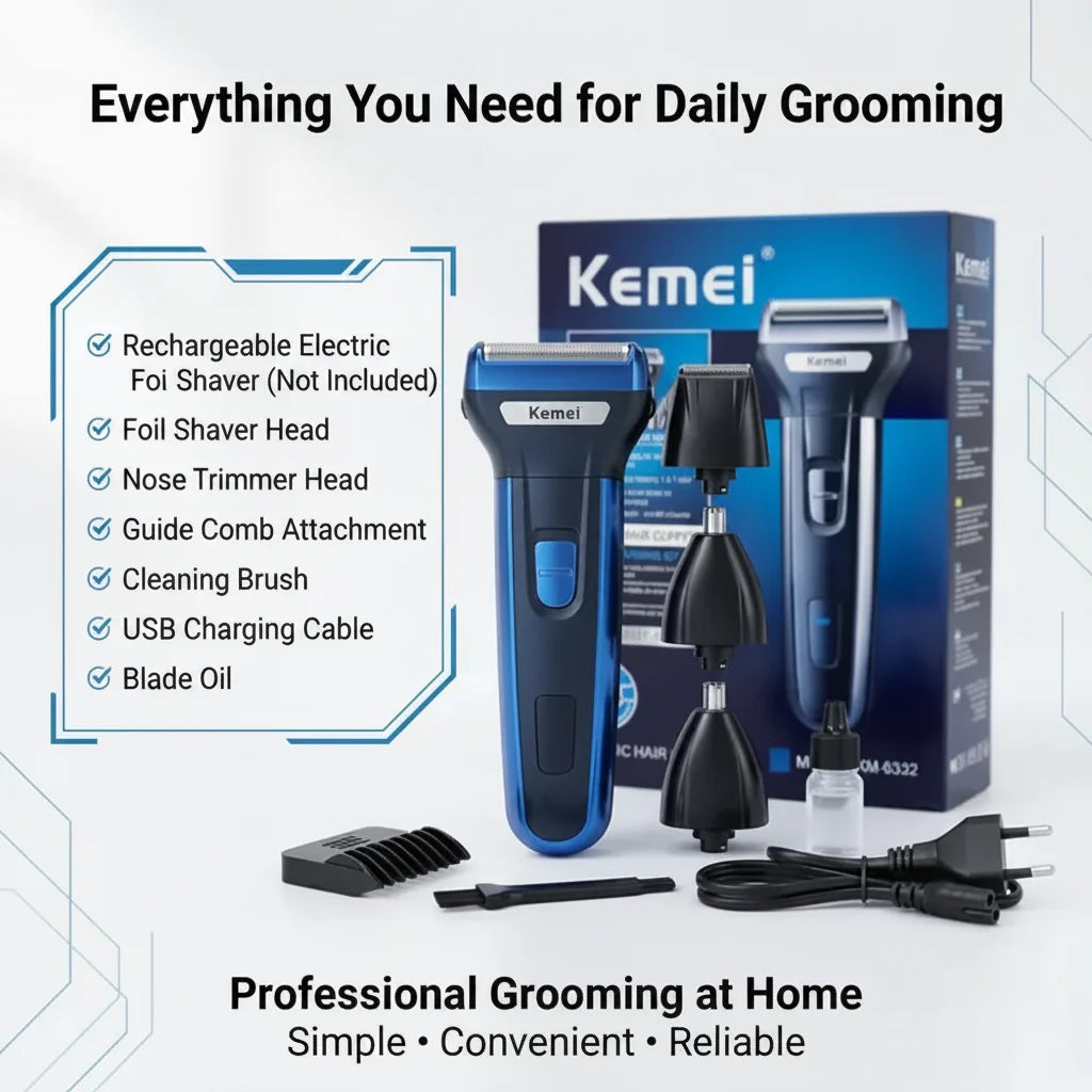 Kemei KM-6332 Electric Hair Clipper 3 in 1 Grooming Kit Kemei