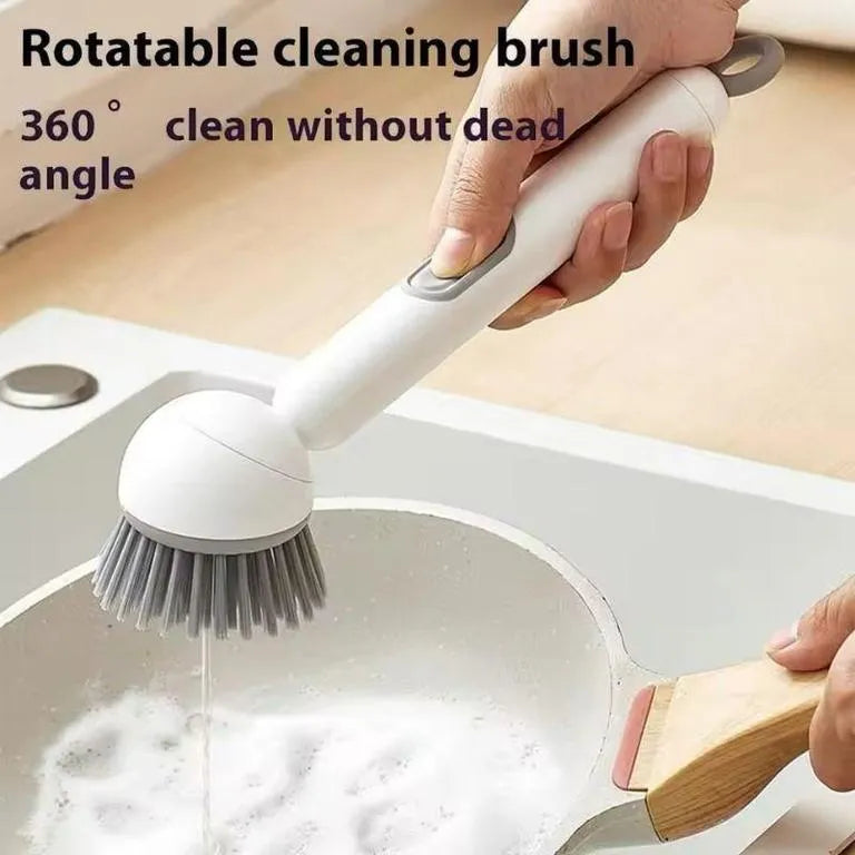 360° Rotating Kitchen Dish Brush with Soap Dispenser* Clean Dishes Cosmia.pk