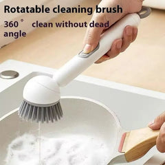 360° Rotating Kitchen Dish Brush with Soap Dispenser* Clean Dishes Cosmia.pk